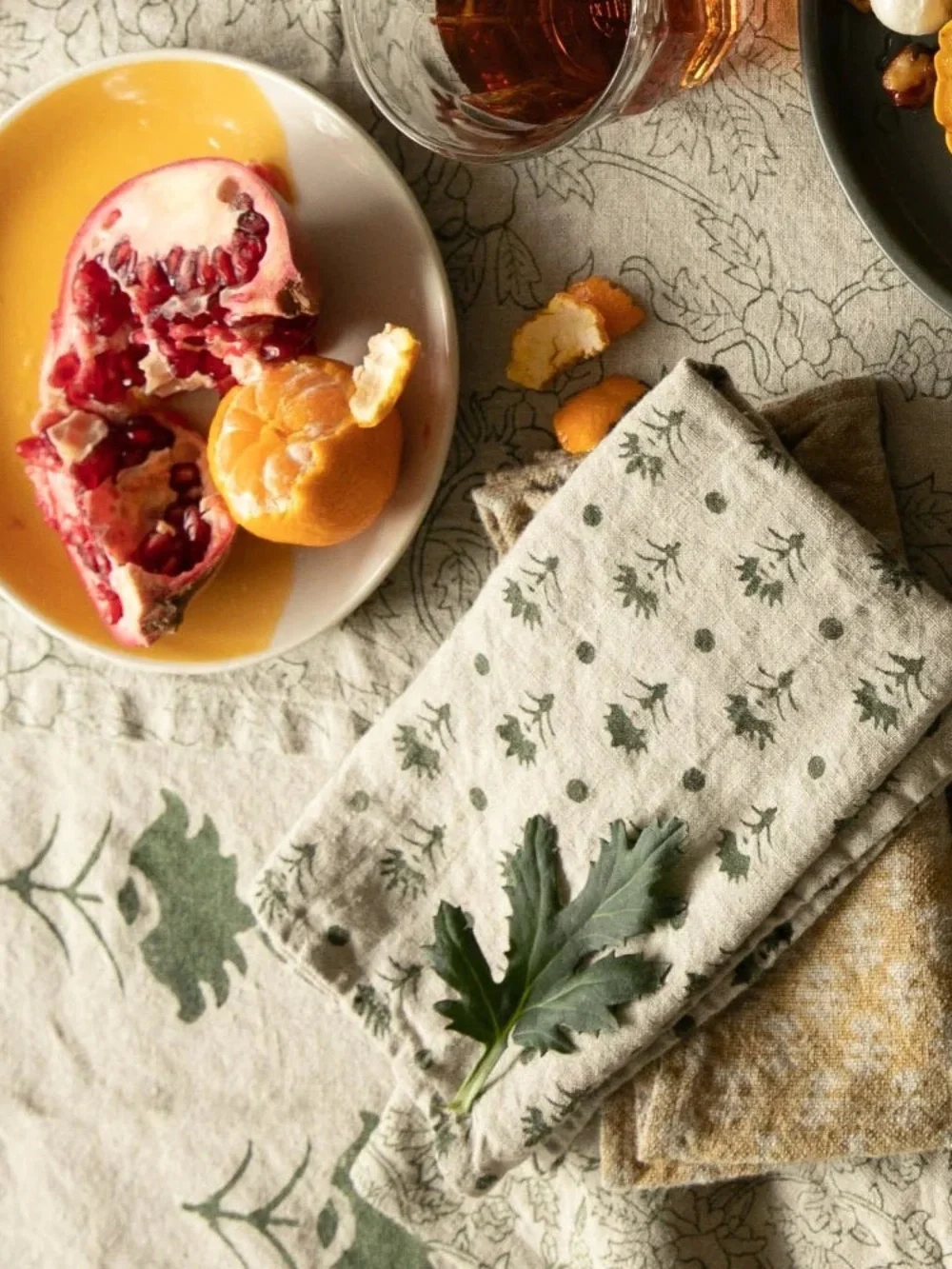 New🌟Terrain- Pari Olive Linen Napkins-Olive
